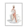 thumbnail image 4 of Stupell Industries Chic Woman Robe Coffee Cup Designer Logo Sunglasses Framed Wall Art, 11 x 14, Design by Ziwei Li, 4 of 5
