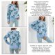 thumbnail image 5 of Suéter de mariposas de manga larga, cuello redondo, escote elástico, suéter de punto de acrílico de moda para mujer para trabajo de oficina, suéter azul Mariposas azules M, 5 of 6