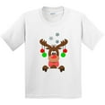 thumbnail image 3 of Inktastic Cute Christmas Reindeer with Red Nose, Ornaments and Bow Tie Youth T-Shirt, 3 of 5