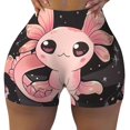 thumbnail image 2 of Haiem Cute Axolotl Sakura Blossoms B No Front Seam Biker Shorts for Women Yoga Workout Gym Bike Shorts with Tummy Control Moisture-Wicking-Medium, 2 of 9