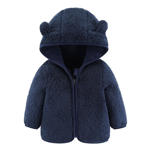 Venzia Kids Girls Boys Winter Warm Coats Jacket Baby Jacket Bear Ears Hooded Outerwear Zipper Warm Coat Winter Clothes 0-6 Months