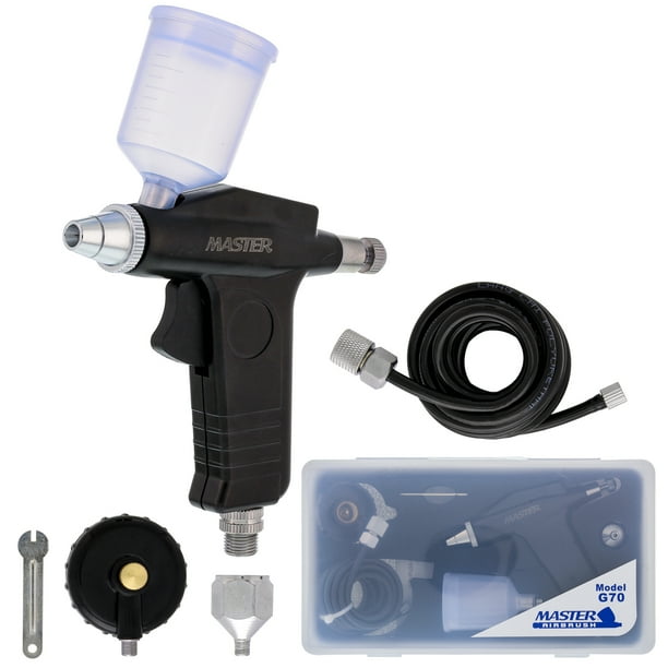 Gravity Feed PISTOL TRIGGER AIRBRUSH Set Kit Spray Gun Hobby Cake