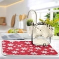 thumbnail image 5 of Red White Snowflake Christmas Dish Drying Mat Absorbent Microfiber Dish Drying Pad Drainer Mats for Kitchen Counter 16 x 18 In, 5 of 8