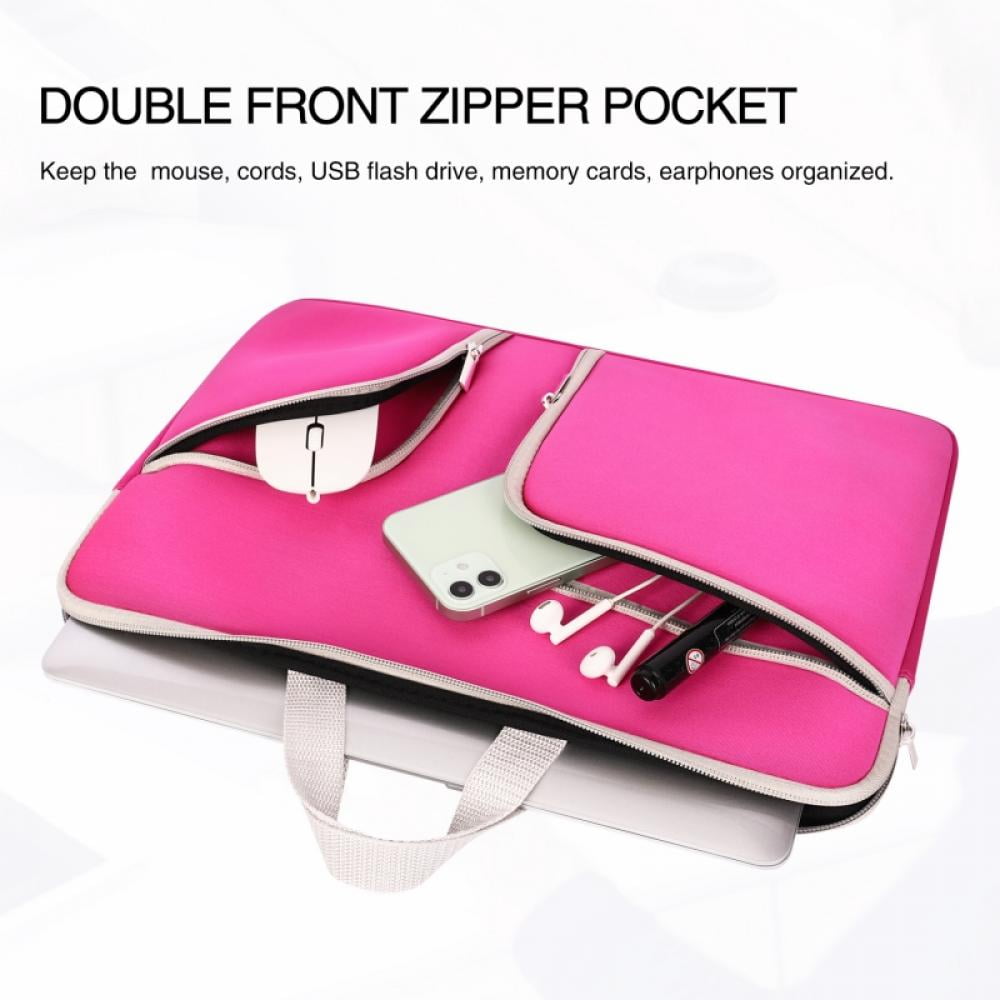 Waterproof Sleeve Case Laptop 360 Degree Protective Shockproof Lining Laptop Shoulder Messenger Bag Briefcase,Pink,15inch