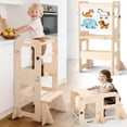 thumbnail image 1 of Banco Escalón Plegable para Cocina Infantil Woodure 4 en 1 con Pizarra Blanca, 1 of 7