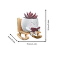 thumbnail image 3 of ERK 1Pcs Rocking Succulent Planter Cute Face Planter With Hole For Indoor Outdoor Sit Rocking Funny Resin Head Planters For Family, 3 of 5