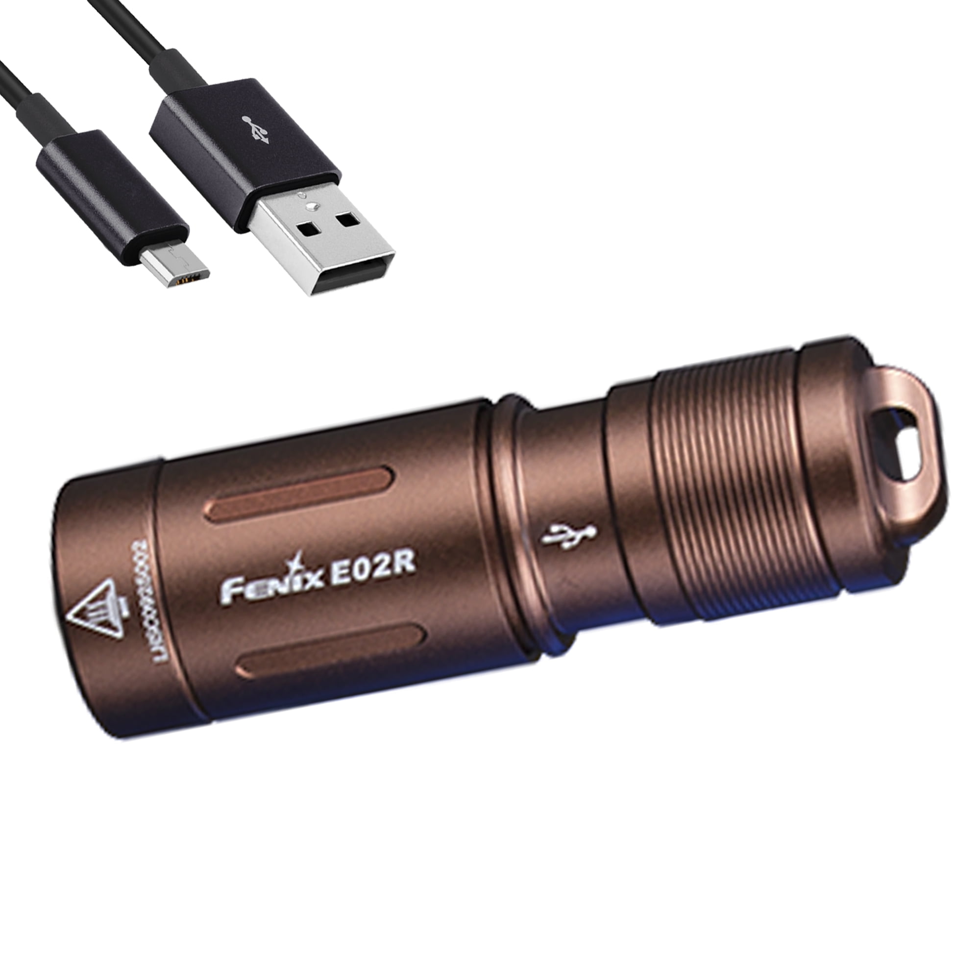 fenix e02r 200 lumen mini rechargeable keychain flashlight