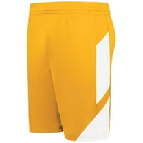 Augusta Sportswear 1737.245.M Youth Step-Back Modern Fit Basketball Shorts, Gold & White - Medium