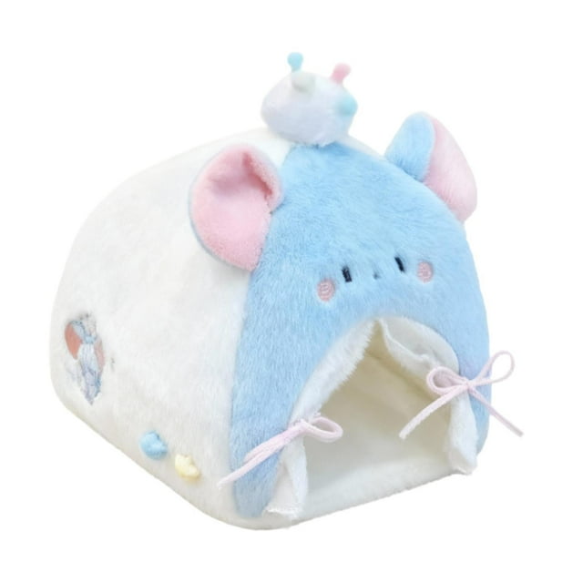 Tienda de campaña para casa de muñecas, mini tienda compacta y cómoda, cama de peluche para figuras, accesorios de muebles para casa de muñecas para azul