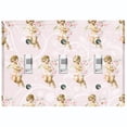 thumbnail image 1 of Metal Light Switch Plate Outlet Cover Romantic Pink Floral Cupid Damask Wallpaper AGL003, 1 of 13
