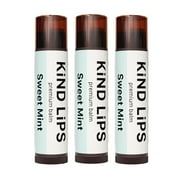 Kind Lips Lip Balm - Nourishing & Moisturizing Lip Care for Dry Lips Made from Shea Butter, Beeswax with Vitamin E |Sweet Mint Flavor | 0.15 Ounce (Pack of 3)