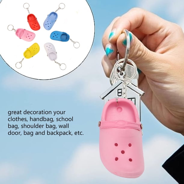 6-Piece Mini Slipper Keychain Set - Soft Silicone, Assorted Colors, 7.5x3.6cm, Cute Bag & Backpack Decor
