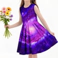 thumbnail image 4 of SGFCWSX Girls Sleeveless Dress Print Soft Crew Neck A-Line Summer Party Dresses for Kids Multicolor Size 11-12 Years, 4 of 6