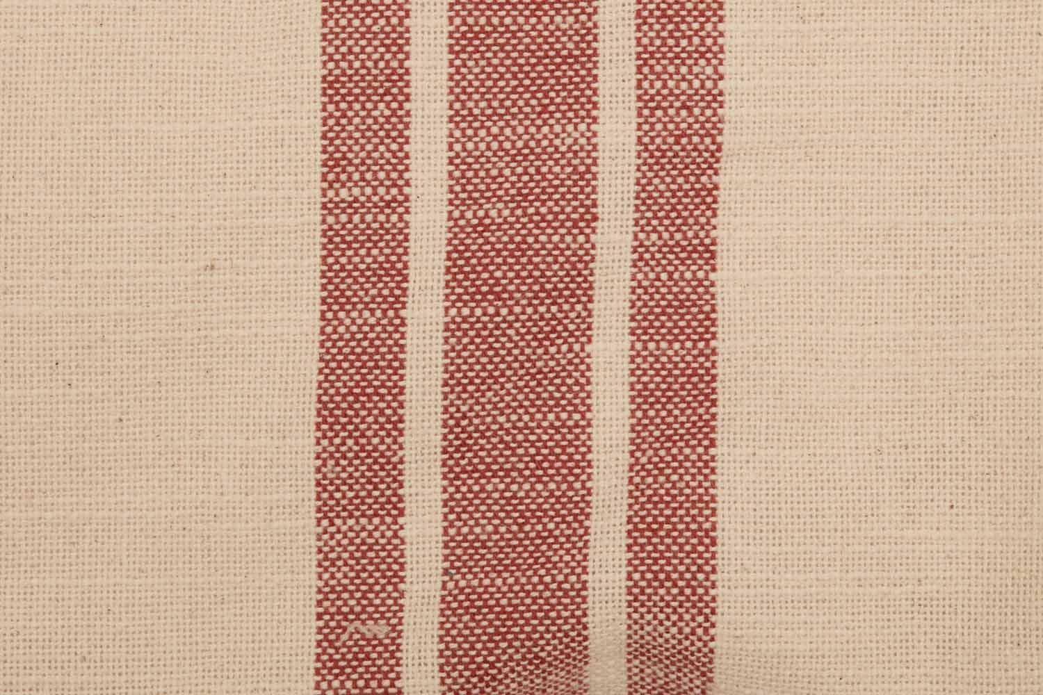 Piper Classics Market Place Red Ticking Stripe and Grain Sack Pillow Cover 15" x 25", Cotton