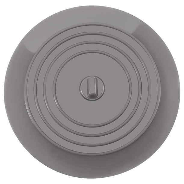 Tapón de silicona para fregadero, fácil de usar, bloquea el agua y bloquea el drenaje para el hogar. Gris