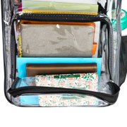K-Cliffs Unisex Clear Backpack See Through School Bags Basic Transparent Student Bookbag, Black