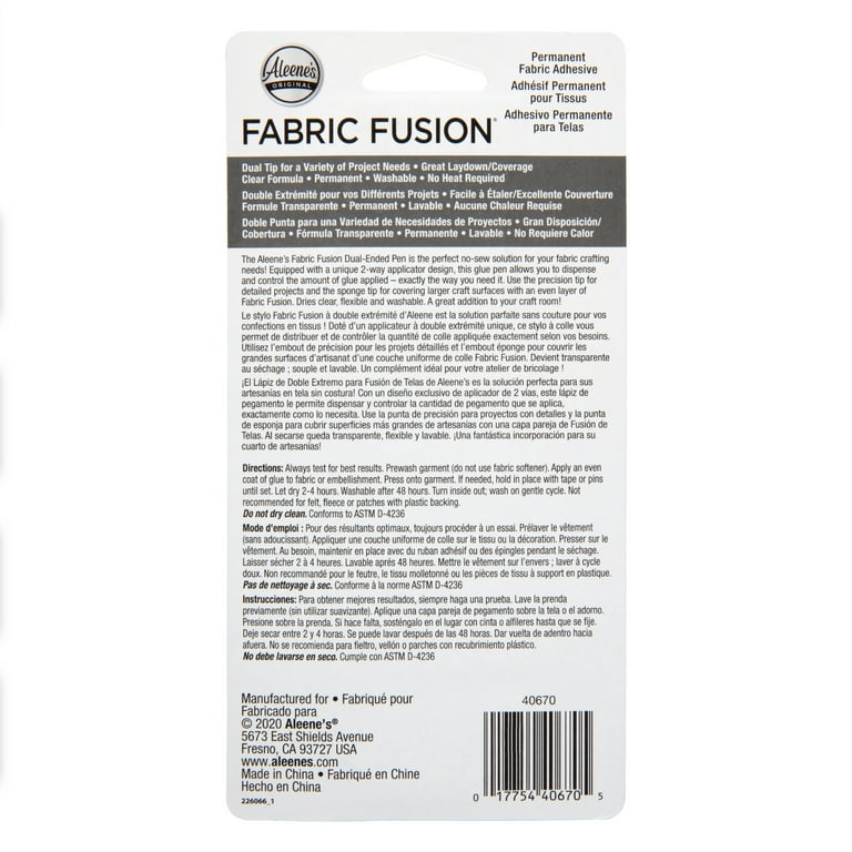Aleene's Fabric Fusion Dual Ended Glue Pen 1.69 fl oz, Clear