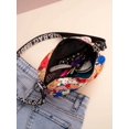 thumbnail image 3 of Blue Oxford Cloth Mini Crossbody Bag with Adjustable Strap - Cute Rabbit Design Small Square Shoulder Purse, 20cm Width x 13cm Height x 7cm Thickness, Lightweight 0.1kg for Daily Use, 3 of 7