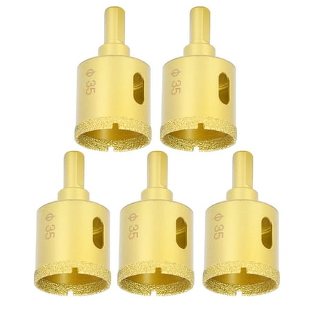 

Fyydes Drill Bits 5Pcs Brazing Drill Bit Hole Saw Drilling Opener for Marble Concrete Glass Ceramic 35mm Brazing Drill