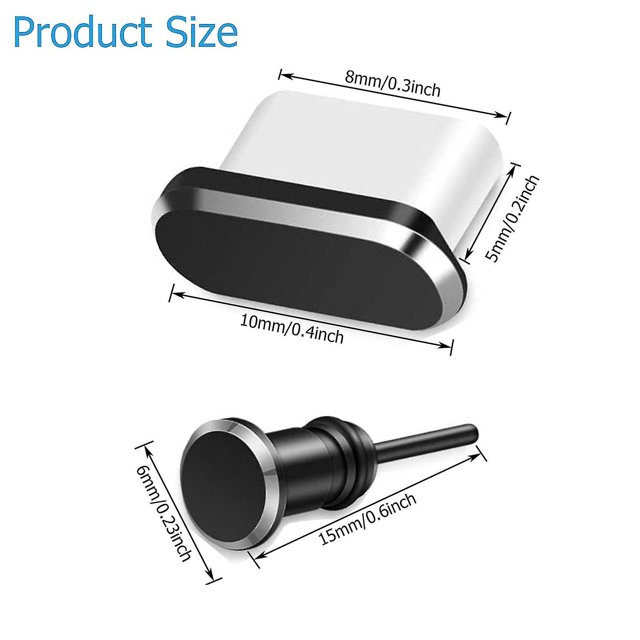 Juego de tapones antipolvo tipo C, enchufe tipo C y conector para auriculares de 3,5 mm Puerto USB C + conector para auriculares ShuxiuWang 8390614291164