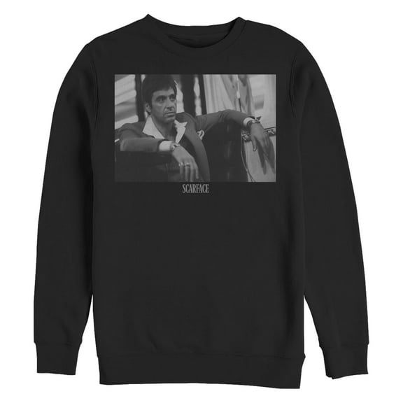 Men's Scarface Tony Grayscale Photograph Sweatshirt