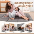 thumbnail image 3 of Floor Mattress Futon Mattress Grey Tatami Mat Shredded Memory Foam Filled Sleeping Pad, Foldable & Portable Roll Up Lounger Camping Bed for Kids and Adult,, 3 of 12
