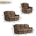 thumbnail image 2 of Bonzy Home Manual Reclining Fabric 3-Piece Sofa Set, Includes Single Recliner Chair, Loveseat and 3-Seat Sofa for Home Living Space, 2 of 7