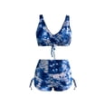 thumbnail image 2 of IDALL Bikini Sets Bathing Suit Ladies Summer Colorful Boxer Print Beach Split Bikini Womens Swimsuits Micro Bikini Blue M, 2 of 4