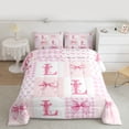 thumbnail image 2 of Castle Fairy Cute Bowtie Personalized Alphabet L Twin Comforter Sets,Dreamy Bedding Set, 2 of 8