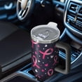 thumbnail image 6 of Pink Breast Cancer Tumbler with Handle and Lid,40oz Double Wall Vacuum Insulated Tumbler,Cups Gift for Women and Men, 6 of 7