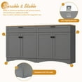 thumbnail image 3 of Trilenars Farmhouse Storage Cabinet For 70-inch TV, Multi-functional Bookshelf Cabinet, Wood-grain Pantry With Adjustable Shelving For Living Room Bedroom Home Office, 3 of 8