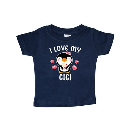 

Inktastic I Love My Gigi with Cute Penguin and Hearts Gift Baby Girl T-Shirt