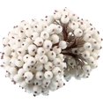thumbnail image 3 of Venta al por mayor de mini bayas artificiales escarchadas de doble cabeza, acebo navideño, bayas rojas, doradas y plateadas, corona de flores, decoración para fiesta de Navidad, 3 of 5