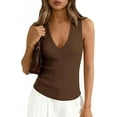 thumbnail image 5 of PRETTYGARDEN V Neck Tank Tops for Women Summer Outfits Ribbed Knit Shirts Casual Basic Tees Sleeveless Camisole Vest, 5 of 10