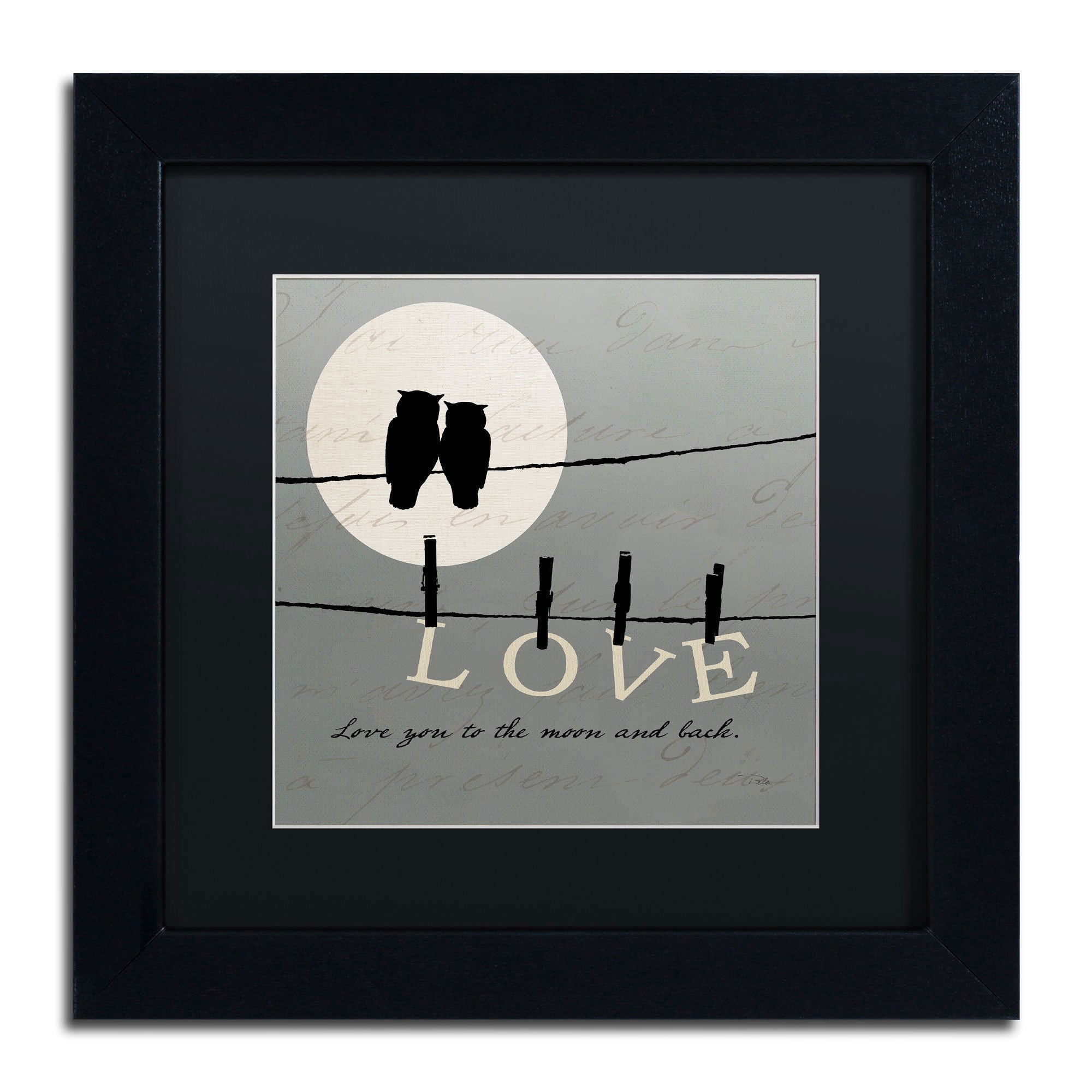 Trademark Fine Art "Moon Lovers I" Canvas Art by Pela Studio, Black Mat, Black Frame