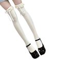 thumbnail image 2 of ZYHARUKO 1 Pair Ruffle Calf Socks Calf Tube Frilly Socks Ballet Socks for Girl with Bows Lace Top Sock Princess Style Dress Socks, 2 of 19