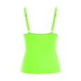 thumbnail image 5 of QIUOMBBP Women's 2 Piece Tankini Swimsuit Tummy Control Twist Front Adjustable Strap Tank Top with Bikini Bottom Modest Bathing Suit for Summer Beach Green S, 5 of 5