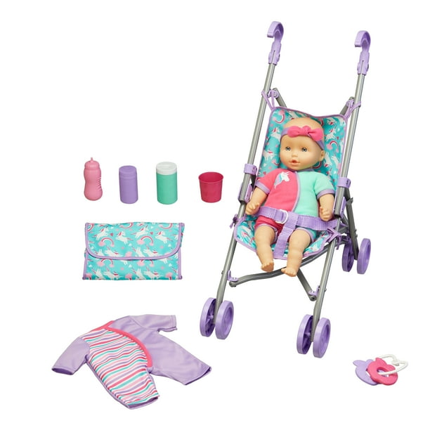 Kid Connection Baby Doll Stroller Set, 10 Pieces