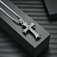 thumbnail image 5 of AAA CZ Necklace for Women Cross Pendant Stainless Steel Necklace for Men, 5 of 6