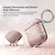 thumbnail image 2 of fundas para AirPods con purpurina rosa, funda protectora, accesorios a prueba de golpes con mosquetón, soporta carga inalámbrica [LED visible] para Apple AirPods 2 y 1, 2 of 5
