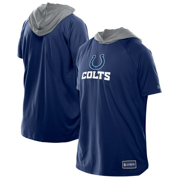 Men's New Era  Royal Indianapolis Colts Combine Authentic Hooded Raglan Short-Sleeve T-Shirt