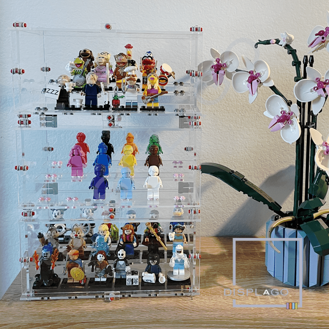 Display Case for LEGO® Series 1-24 Minifigures. For 18 Minifigures. Stackable.
