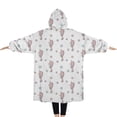 thumbnail image 2 of Oversized Wearable Blanket Hoodie,White Cartoon Seahorse Star Pattern Sherpa Blanket Hoodie with Super Pockets,Super Warm Fuzzy Pullover for Women & Men, 2 of 6