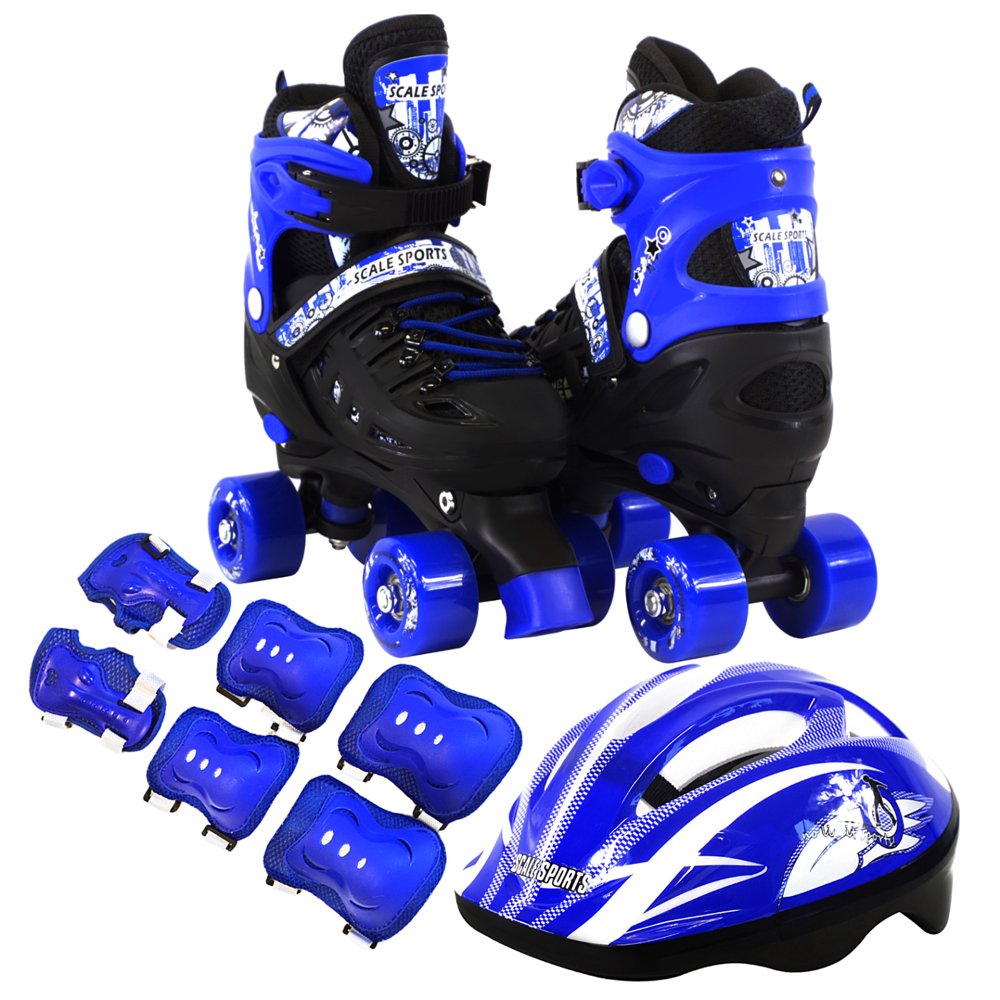 Kids Quad Skates Combo Set 6 PCS Protective Gear Helmet Durable Safe
