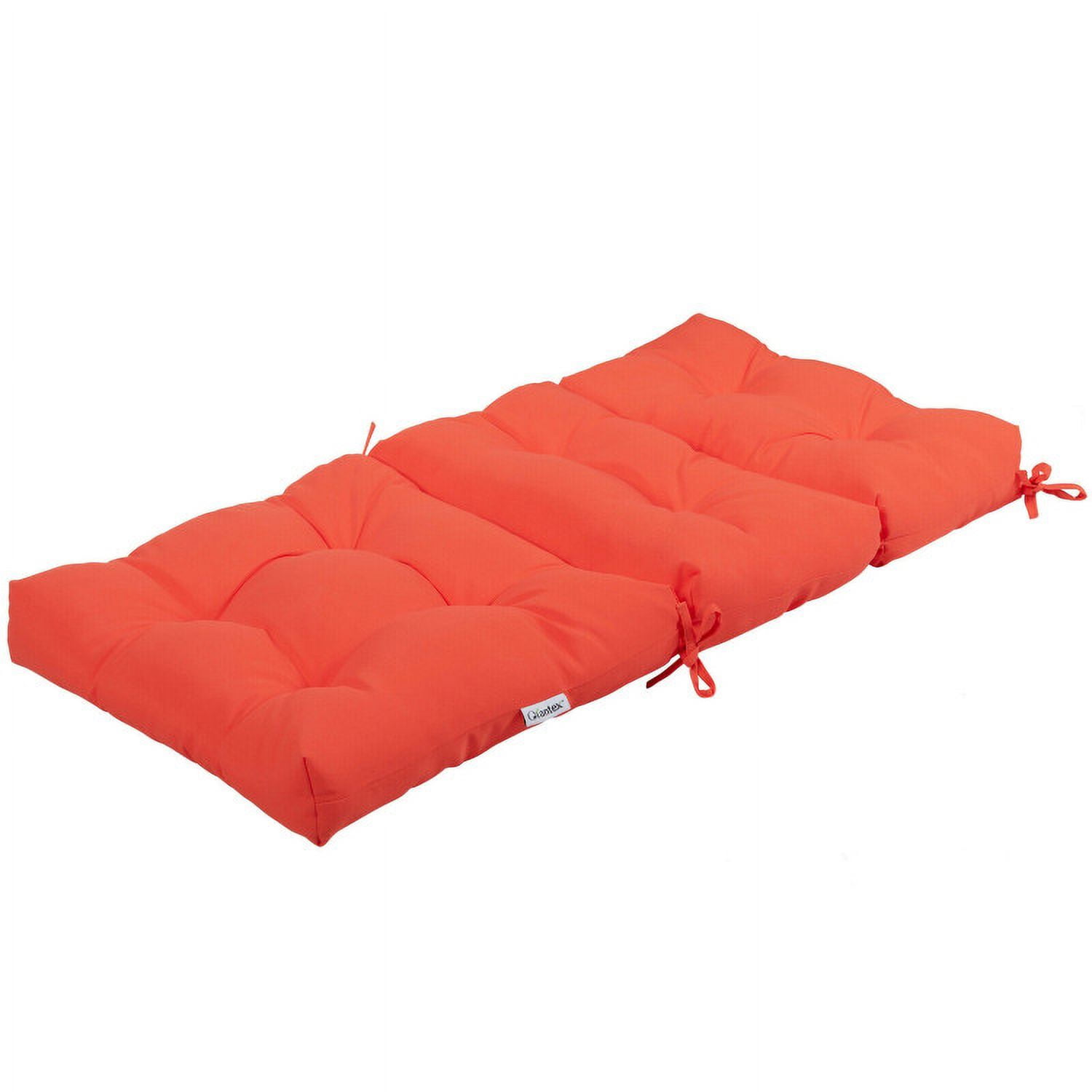 Aimee Lii 22 x 44 Inch Tufted Outdoor Patio Chair Seating Pad, Orange