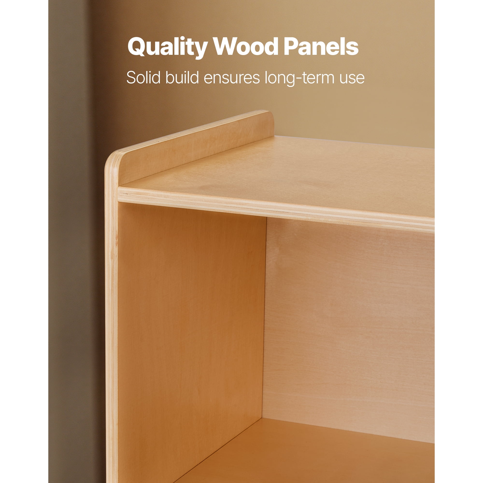 KFFKFF Montessori Bookshelf, 45-inch Wide Toy Storage Unit, 5-Section Children's Display Cabinet, Daycare Furniture, Kids' Bookshelf for Bedroom, Nursery, Living Room, Entryway, Preschool, Brown