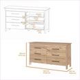 thumbnail image 4 of Dressers | Luxor Six Drawer Double Dresser, Modern Minimalist, 31.7” Height | Particle Board | Multicolor, 4 of 7