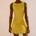 thumbnail image 4 of DJskiyers Athletic Dress For Women Scoop Neck Tank Top Dress Fit Tennis Dress Cotton Workout Dress Flowy Mini Dress Solid Summer Dress, 4 of 8