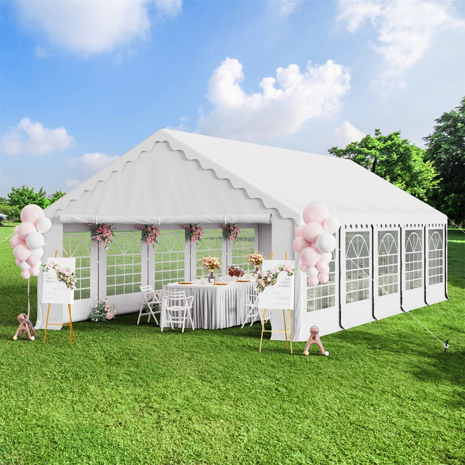 MF Studio 16' x 32' Waterproof Party Tent with 10 Removable