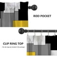 thumbnail image 3 of Yellow Kitchen Curtain Valance and Tiers, 3Pcs Geometric Art Valance Set Grey Rod Pocket Curtain for Kitchen Window Modern Unique Patterns, 3 of 6
